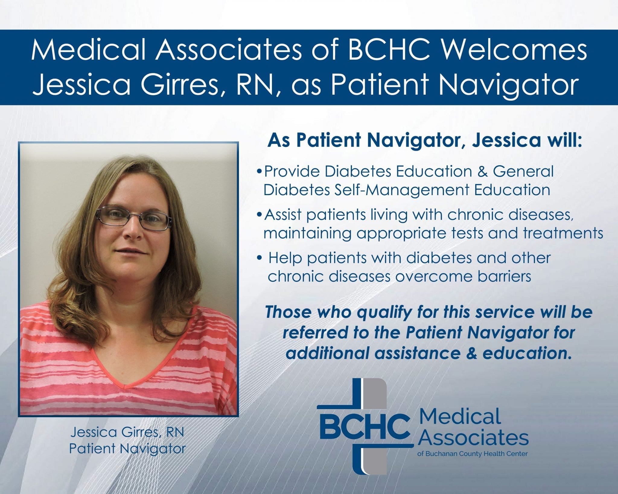 Medical Associates of BCHC Welcomes Patient Navigator