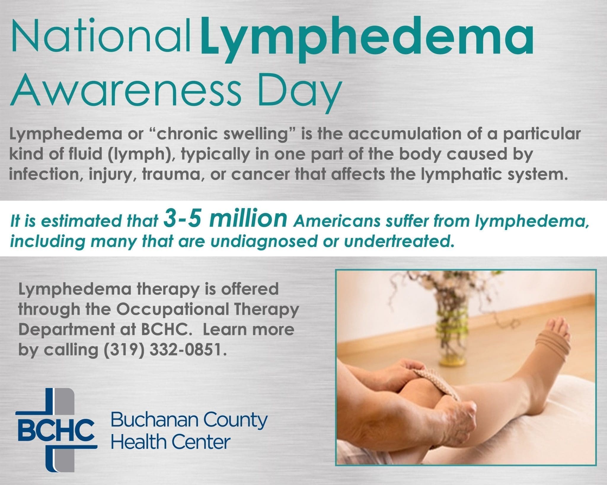 March 6th Is Lymphedema Awareness Day Buchanan County Health Center