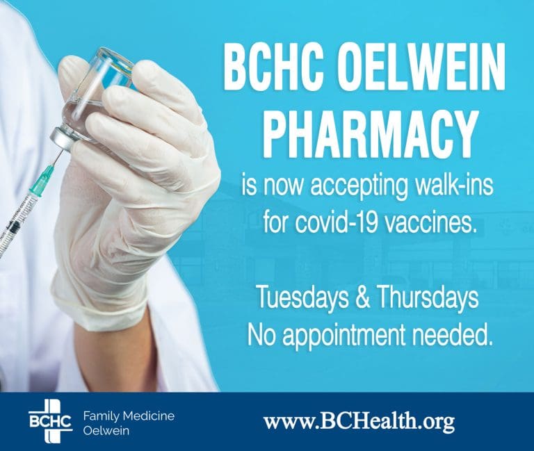 BCHC Oelwein Pharmacy Accepting WalkIns for Covid19 Vaccine
