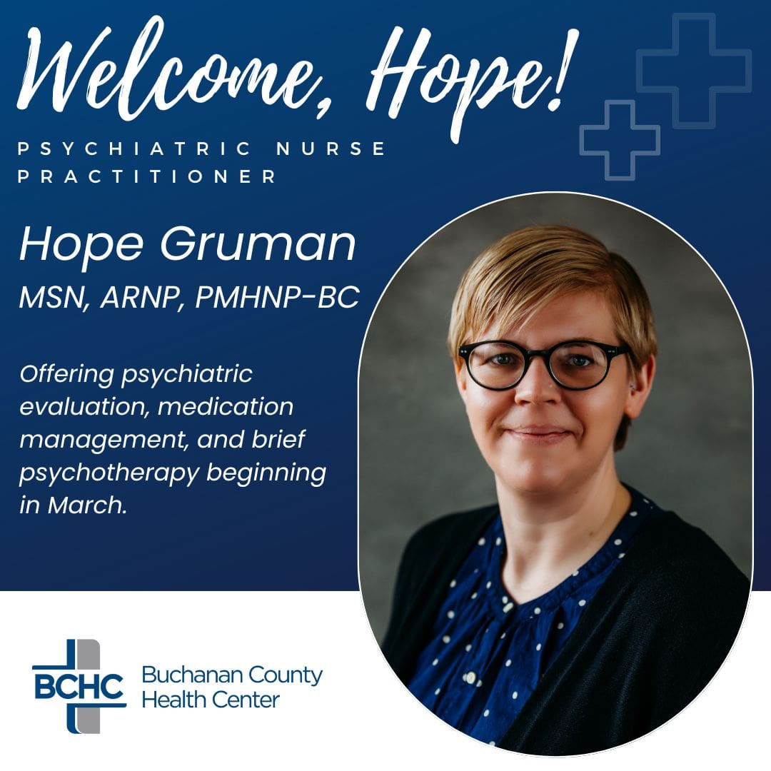 Hope Gruman, MSN, ARNP, PMHNP-BC to provide Psychiatric Medicine through BCHC Primary Care Clinics