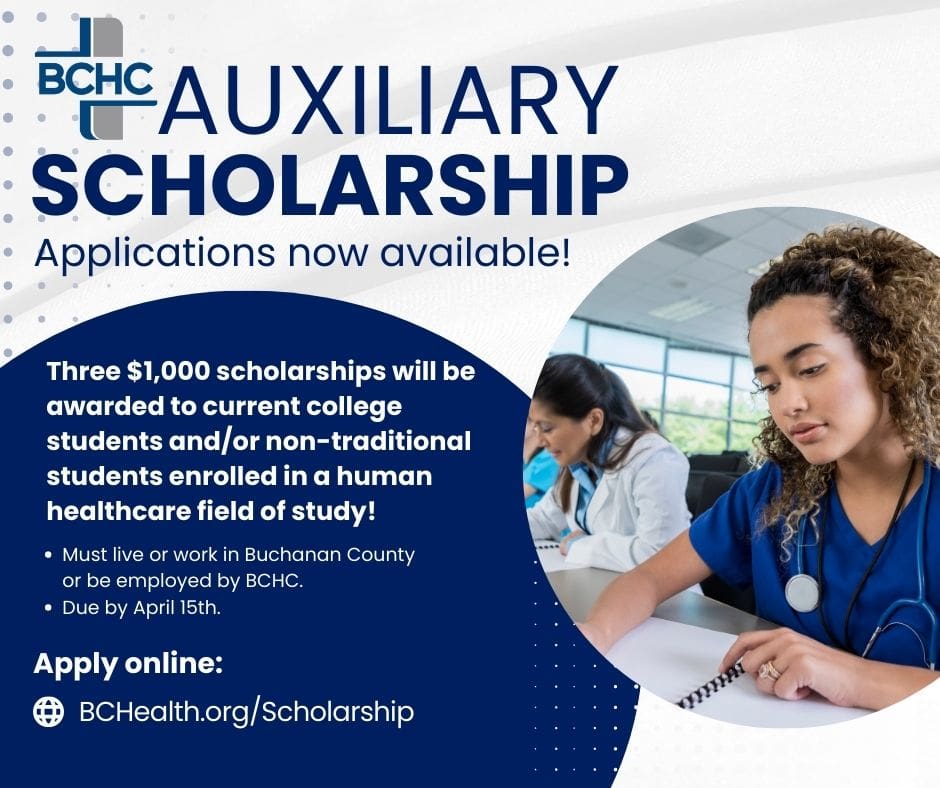 BCHC Auxiliary Scholarships for Continuing Education Now Available Application Deadline April 15th