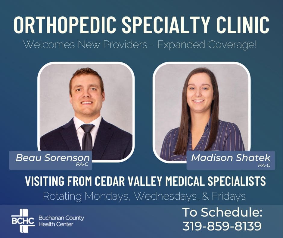 BCHC Orthopedic Clinic Welcomes New Providers, Expands Coverage