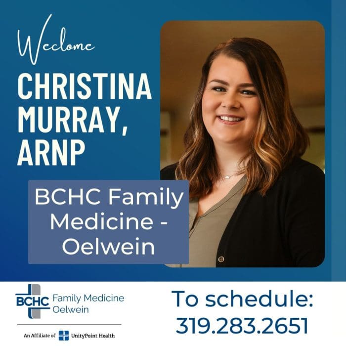 BCHC Welcomes Christina Murray, ARNP to BCHC Family Medicine – Oelwein